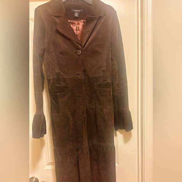 Brown 100% Suede Bell Sleeved Arden B Coat - Picture 8 of 9